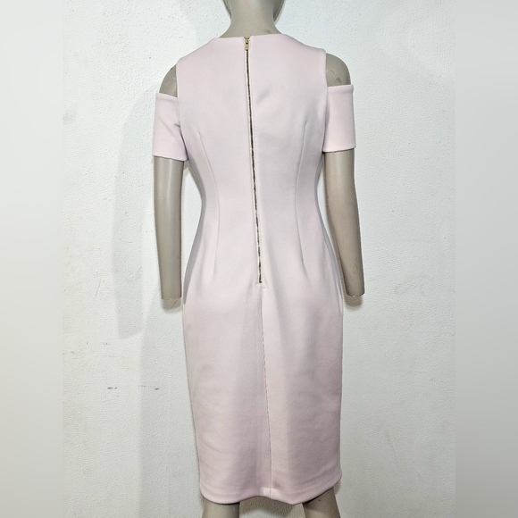 Calvin Klein Blush Pink Off-Shoulder Midi Dress Sz 4 Womens - Picture 3 of 13
